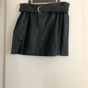 Leather Black Skirt